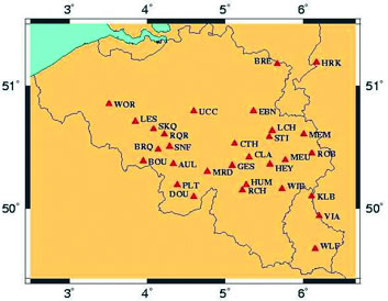 Map of ORB seismic stations